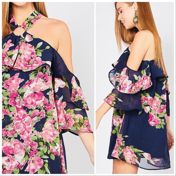 Entro Lovely in Florals Halter Mini Dress - Picture 9 of 16